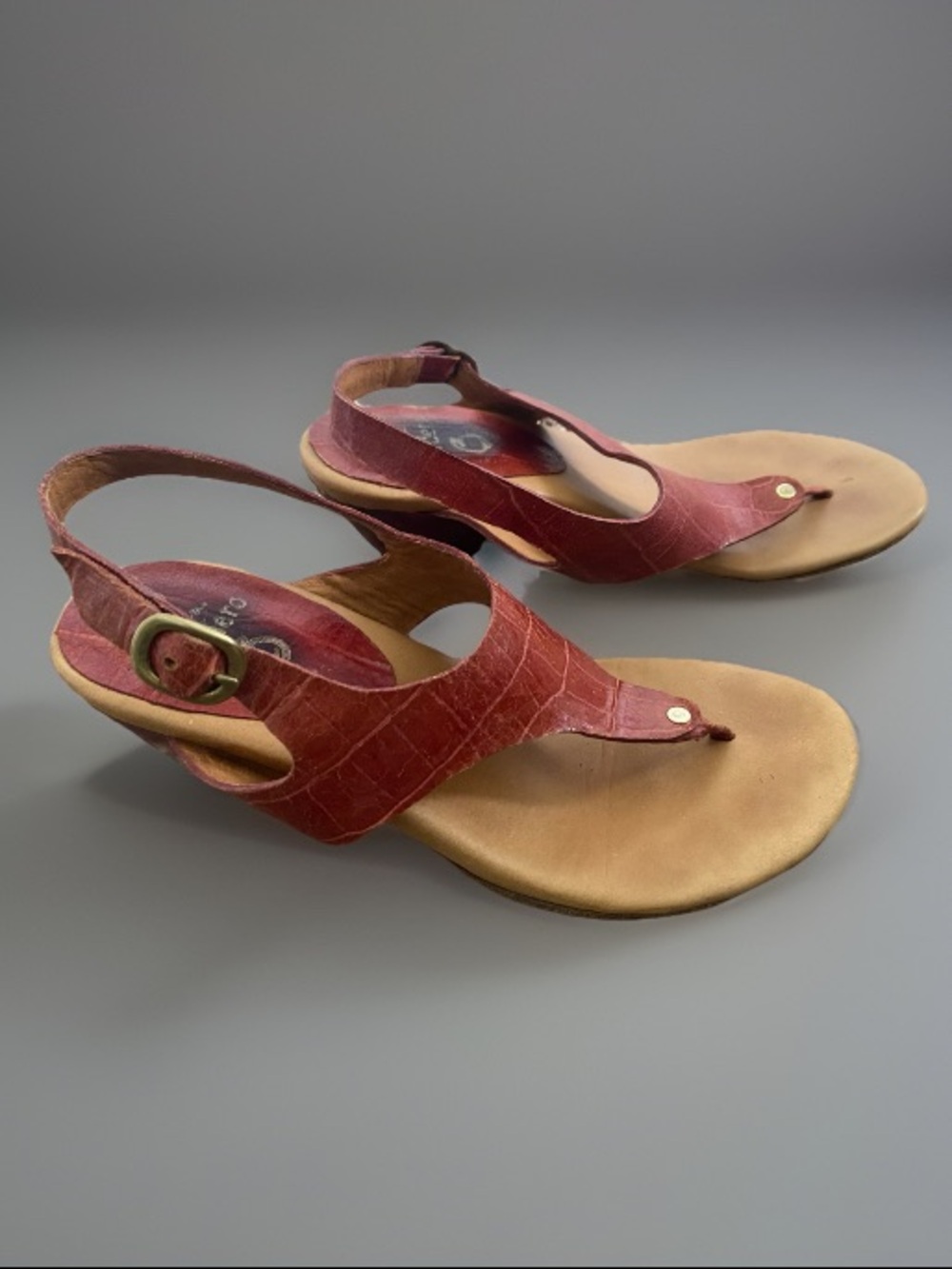 Women’s Colleen Cordero Heeled Sandals Red Leather Size 8